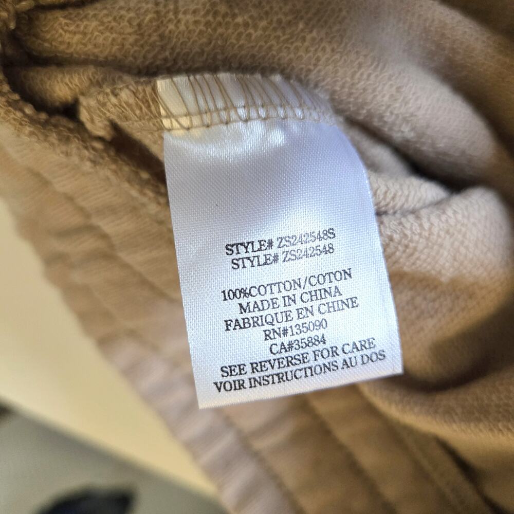 Z SUPPLY 100% Cotton Fleece Lounge Sweat Shorts Tan Drawstring M - Picture 4 of 4